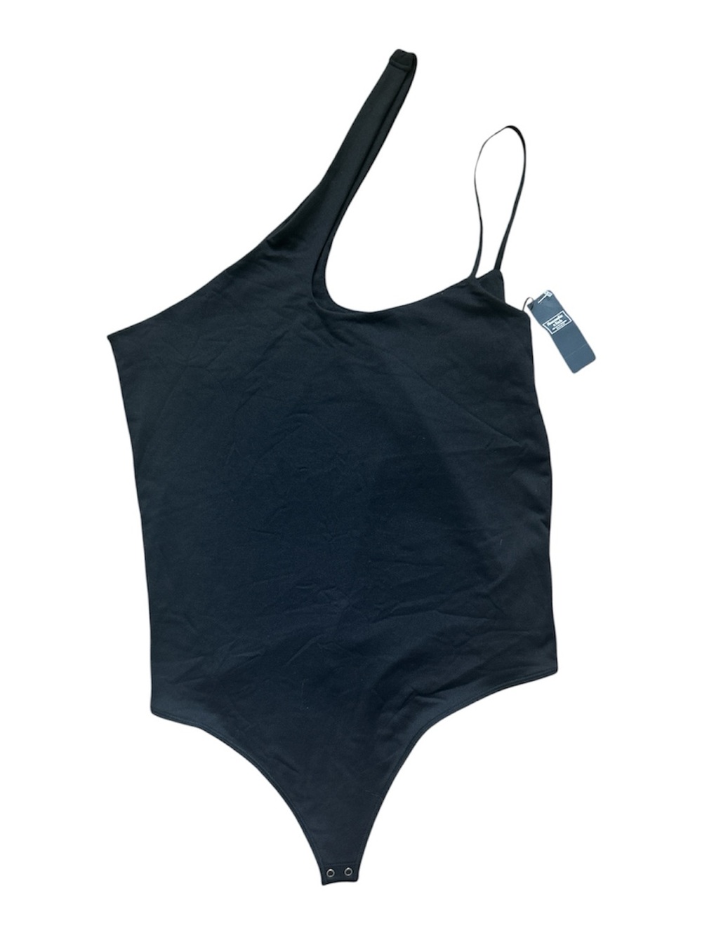 NWT Abercrombie Black Asymmetrical Shoulder Bodysuit XL